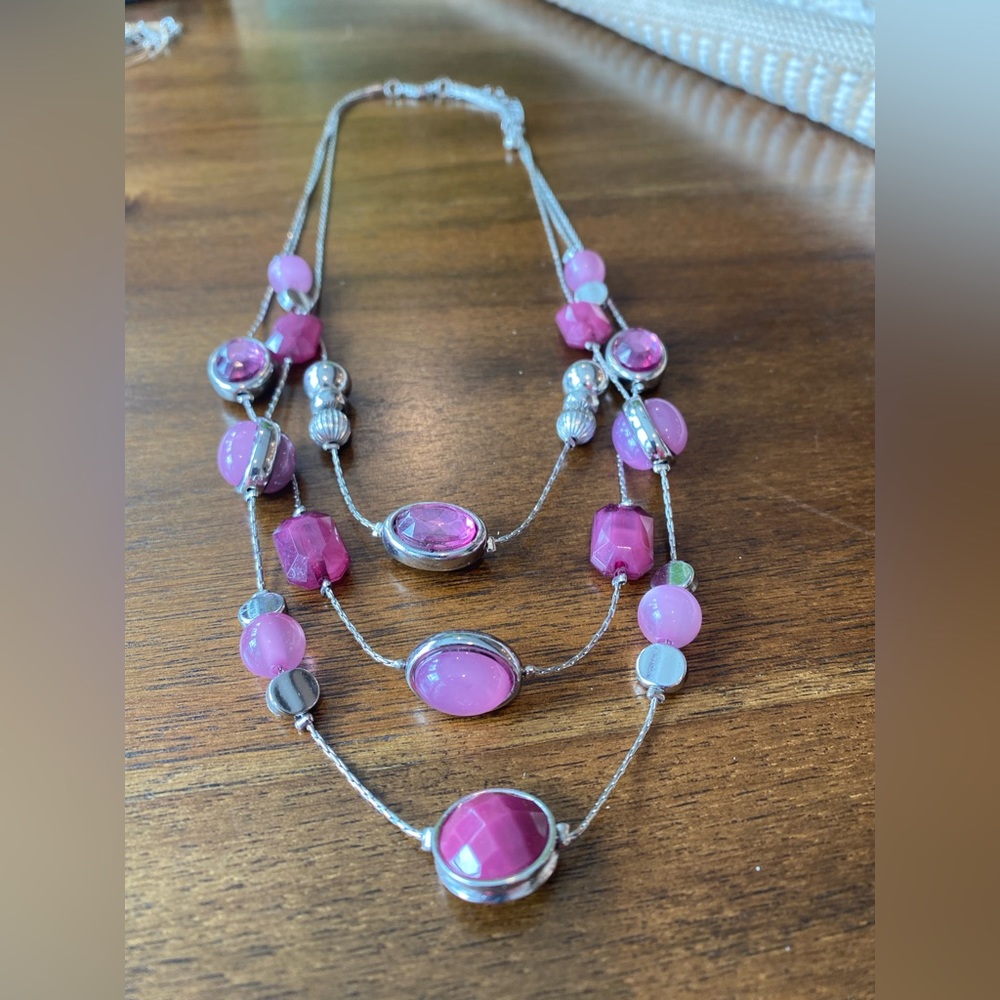 Light purple, multi-strand necklace